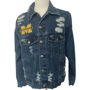 University Of Michigan Wolverines Denim Jacket (large)